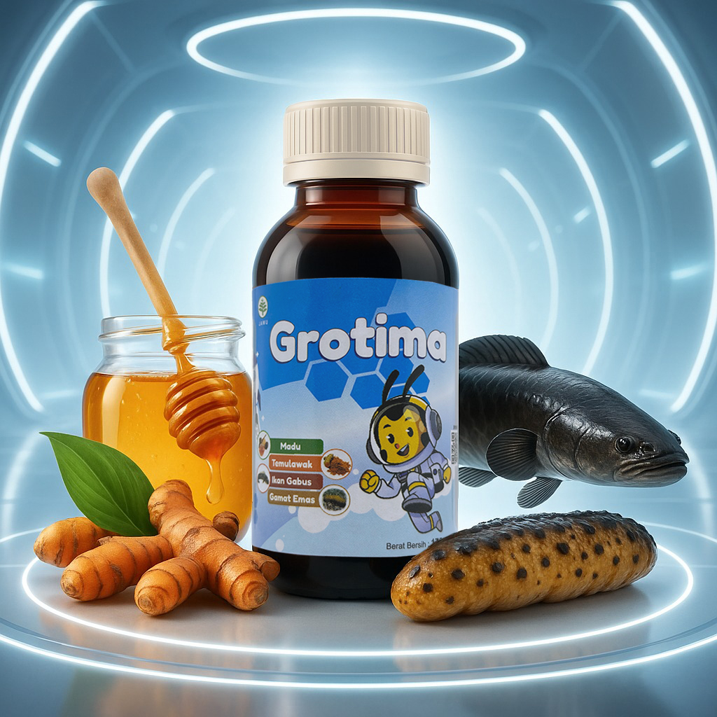 Grotima dengan kandungan madu temulawak ikan gabus gamat emas