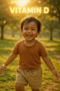 anak sehat karena mendapatkan vitamin D yang cukup dari matahari