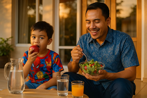 anak makan buah pasca idul adha