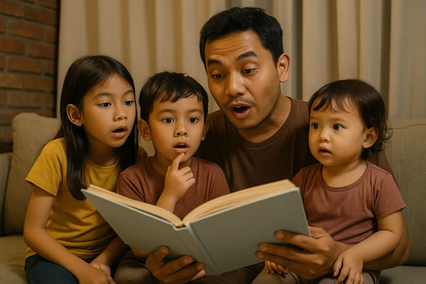 membacakan cerita dongeng untuk anak
