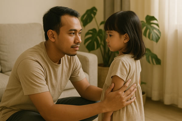 disiplin dengan lembut dari ayah kepada anak